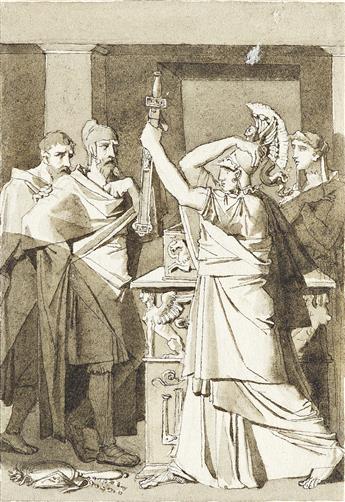 DENIS-ANTOINE CHAUDET (1763-1811) Three illustrations for Idylles de Theocrite.